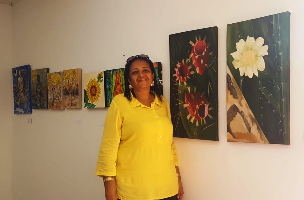 Exposición de Carmen Lucina Rodríguez en Maicao. Fotografía: cortesía