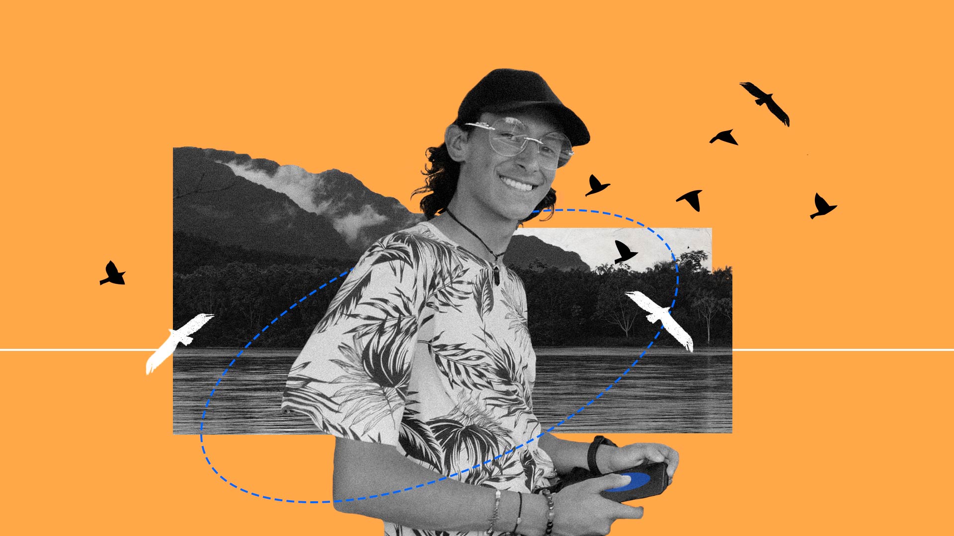 Kenyi Paolo Pérez Acevedo trabaja por la protección del río Atrato y le gusta el avistamiento de aves. Portada: Camila Bolívar.