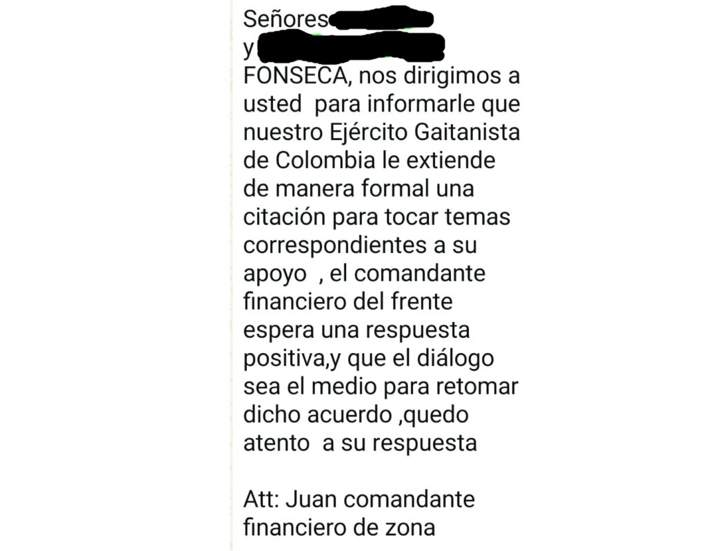 Este es el mensaje que envían a los comerciantes.